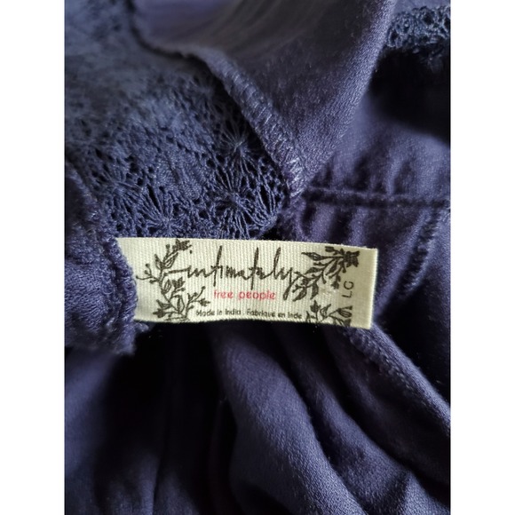 Free People Simply Peasant Slip Maxi Dress Lace Tiered Boho Festival Large - Picture 3 of 8